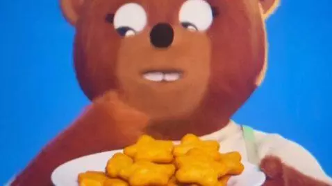 AI Video from prompt: a talking cartoon cute mama bear face mouth with