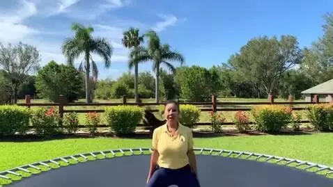 AI Video from prompt: Jumping on a trampoline while doing the full spl