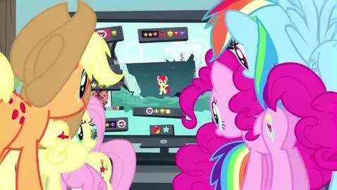 AI Video from prompt: Applejack, Fluttershy, Pinkie Pie, and Rainbow D