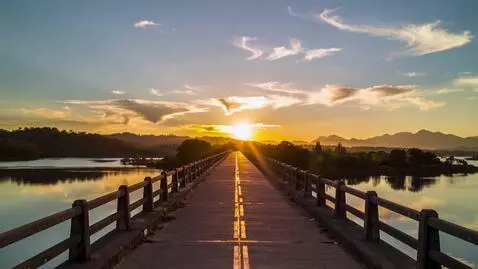 AI Video from prompt: Sunset on the bridge