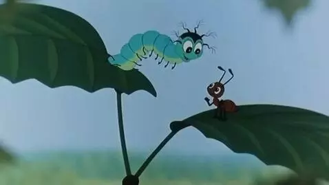 AI Video from prompt: The caterpillar and the ant from the cartoon Jou