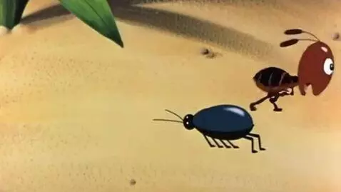 AI Video from prompt: The ant and the earth flea from the cartoon Jour