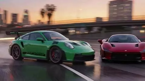 AI Video from prompt: High-speed cinematic street racing video in the 