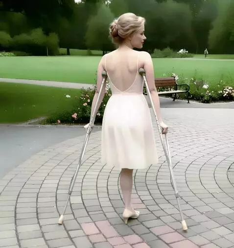 AI Video from prompt: The camera films a very beautiful one-legged amp
