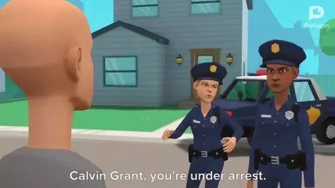 AI Video from prompt: Plotagon animation.classic caillou gets arrested