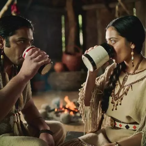 AI Video from prompt: generate a video of Indian native americans drin