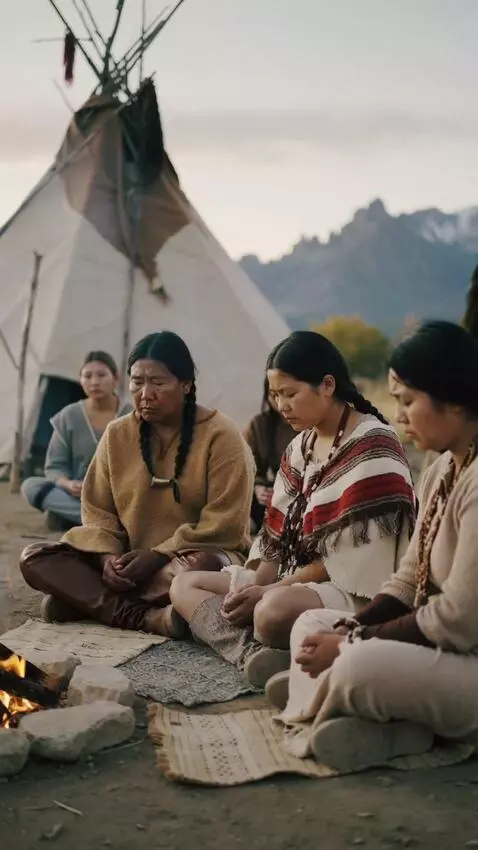 AI Video from prompt: generate how Native Americans sit in their tribe