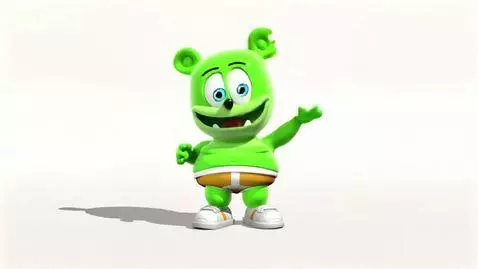 AI Video from prompt: a non-copyrighted video of a green jelly gummy b