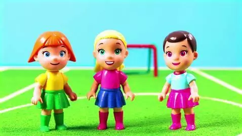 AI Video from prompt: Polly Pocket, Lila and Shani at the soccer field