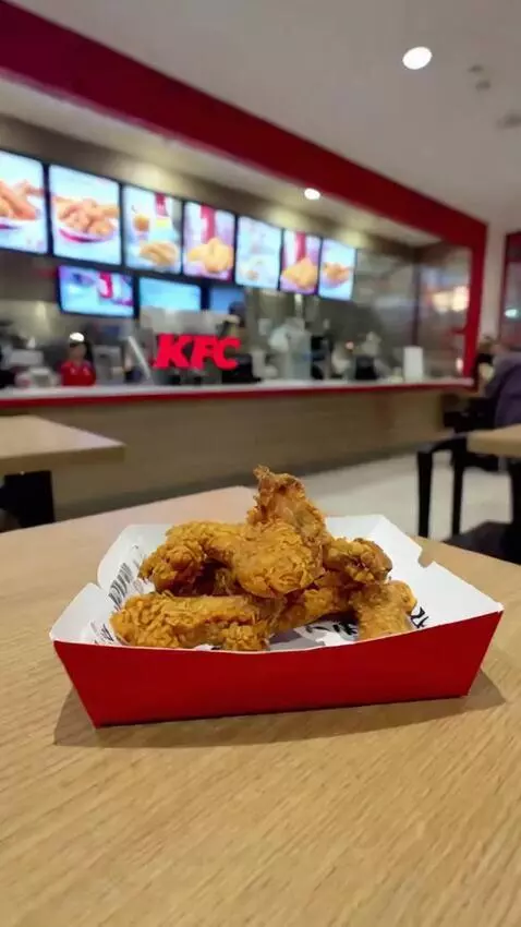 AI Video from prompt: These two parrots come into the KFC and steal th