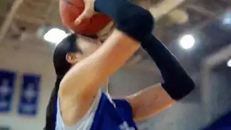 AI Video from prompt: a Korean women's basketball star. show her train
