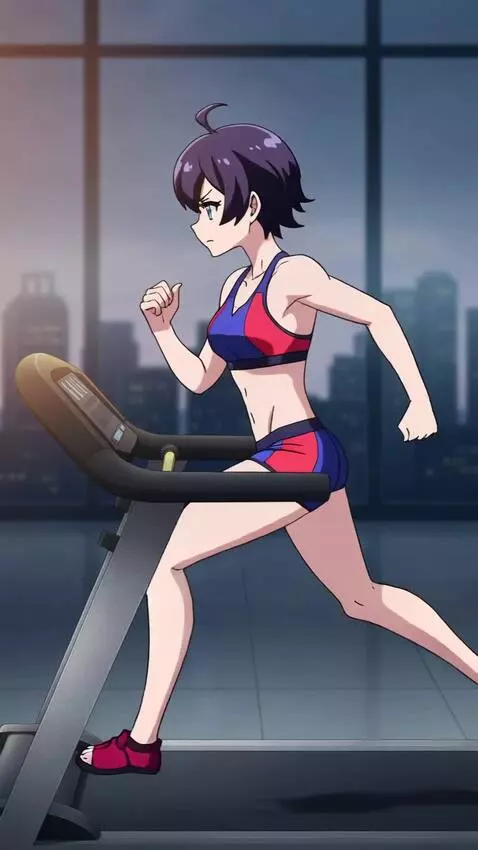 AI Video from prompt: without ever standing up, run forward continuous
