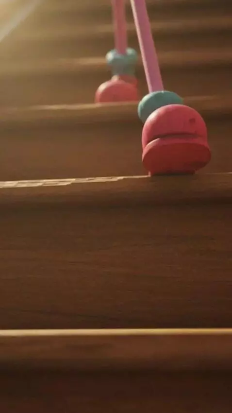 AI Video from prompt: The character starts descending the wooden stair