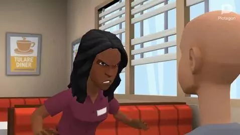 AI Video from prompt: Plotagon animation. Classic caillou gets banned 