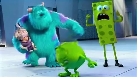 AI Video from prompt: The sulley and mike and sulley are goofing aroun