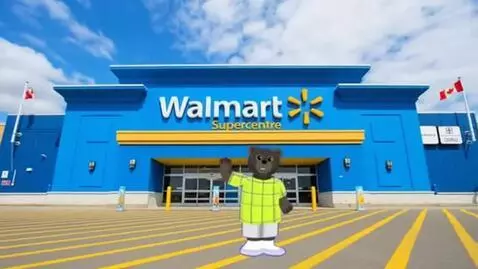 AI Video from prompt: little brown bear walmart commercial walmart log