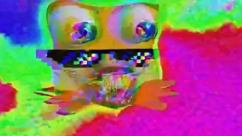 AI Video from prompt: an extremely chaotic ytp-styled video featuring 