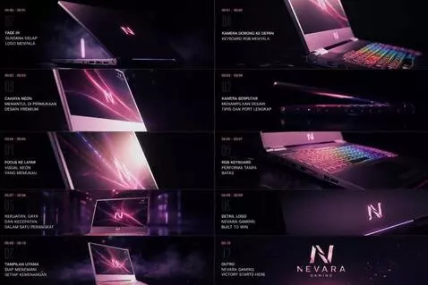 AI Video from prompt: Futuristic premium pink gaming laptop showcased 