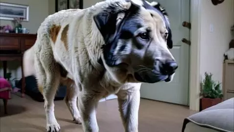 AI Video from prompt: A Great Pyrenees dog that is as big as a grizzly