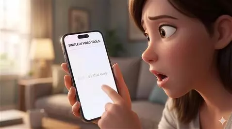 AI Video from prompt: simple AI tools appear on the smartphone screen,