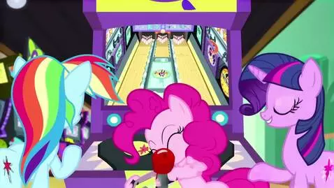 AI Video from prompt: Pinkie Pie, Twilight Sparkle, and Rainbow Dash w