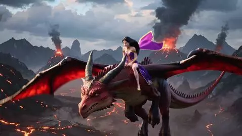 AI Video from prompt: I am Princess Madina was flying on the Drago fro
