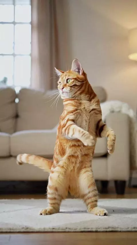 AI Video from prompt: a cat spining
