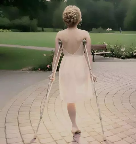 AI Video from prompt: The camera films a very beautiful one-legged amp