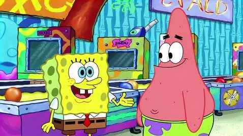 AI Video from prompt: SpongeBob and Patrick are playing Skee-Ball at t