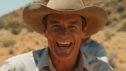 AI Video from prompt: The cowboy says: my brother Sam and I are snake 
