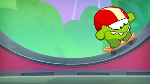 AI Video from prompt: a green cartoon cute frog-esque looking creature