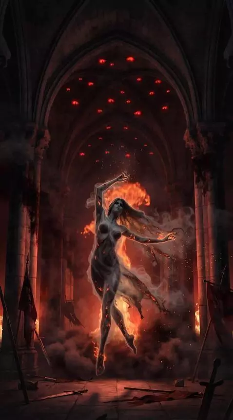 AI Video from prompt: A dark Gothic cathedral with high vaults and mas