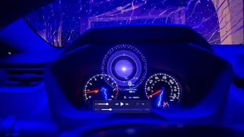AI Video from prompt: the Toyotas dashboard started transforming it's 