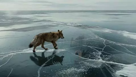 AI Video from prompt: ultra realistic cinematic cold winter scene froz