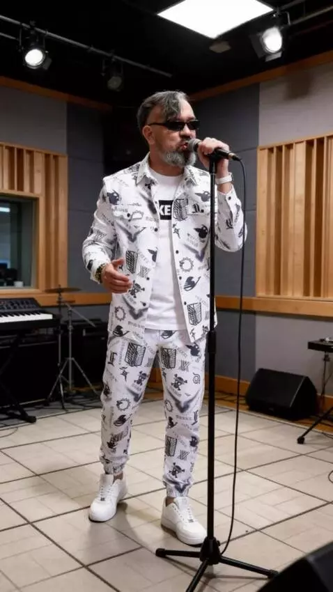 AI Video from prompt: A male performer performs in a modern profession