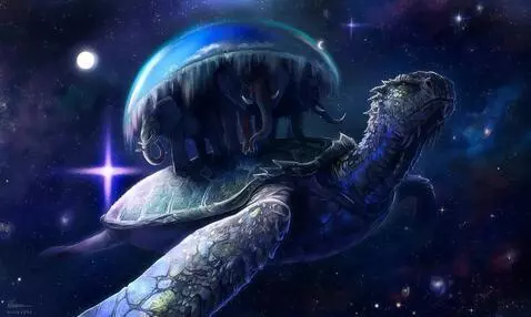 AI Video from prompt: A turtle slowly floats in space
