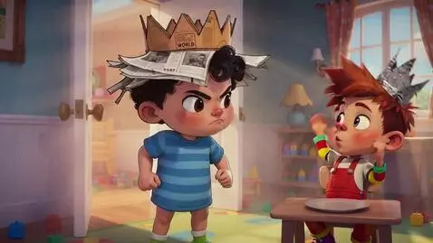 AI Video from prompt: 3D animation, 4K One boy is dressed in a strict 