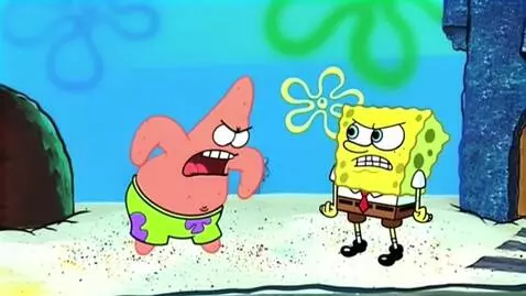 AI Video from prompt: Patrick And Spongebob Are arguing with place Pat