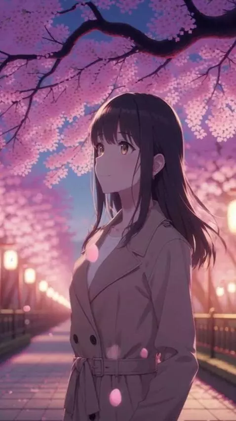 AI Video from prompt: anime scene, flower petals frozen mid-air, every