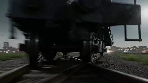 AI Video from prompt: Footage from a camera attached to the bottom of 