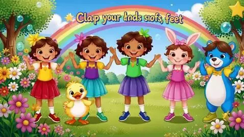 AI Video from prompt: “Create a colorful animated kids rhyme video whe
