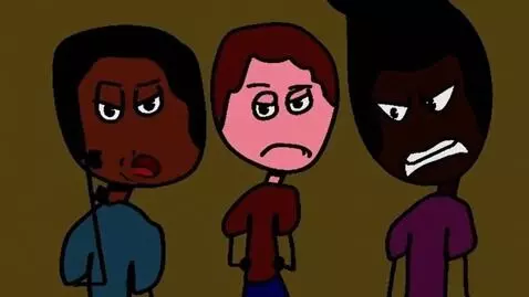 AI Video from prompt: 3 men join their goons while they get their own 
