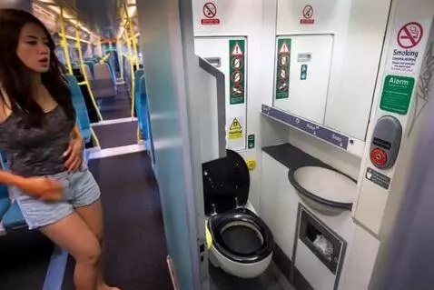 AI Video from prompt: Make a lady sitting on the train and touching he