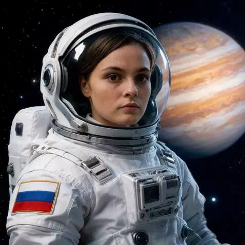 AI Video from prompt: a girl is flying in zero gravity in orbit around