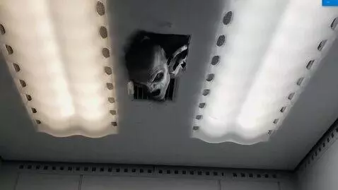 AI Video from prompt: From above, a terrible spirit slowly climbs out 