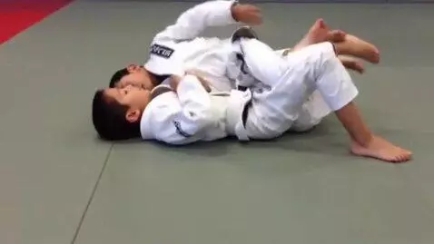 AI Video from prompt: Two boys at six years,wearing bjj jackets,white 