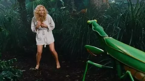 AI Video from prompt: jungle big grass ann 37 year old  white woman  w
