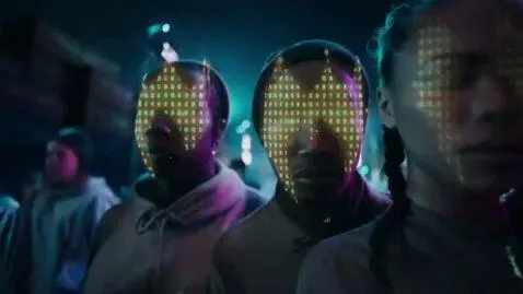 AI Video from prompt: Futuristic drum and bass festival at night, indu