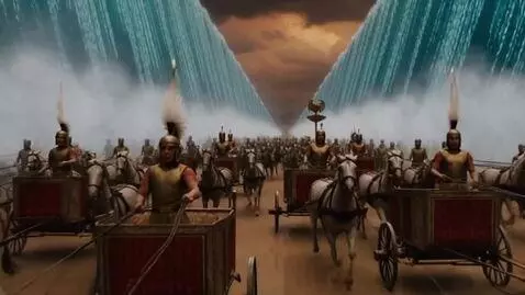 AI Video from prompt: Cinematic scene of the Crossing of the Red Sea—t