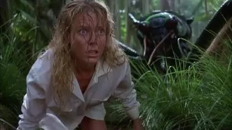 AI Video from prompt: jungle big grass ann 37 year old  white woman  w